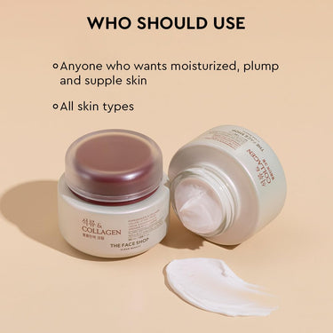 The Face Shop Pomegranate & Collagen Face Cream With 10% Marine Collagen & Pomegranate Extracts | Day & Night Cream to smooth wrinkles & give intense moisturization | Suitable For All Skin Types, 50ML